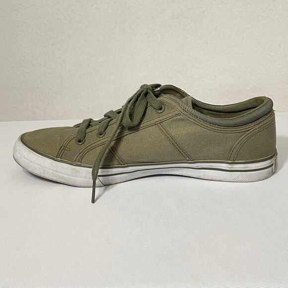 Skechers Shoes Women 10 Olive Green Canvas Low Top Skateboard Punk Grunge Army - Picture 8 of 9